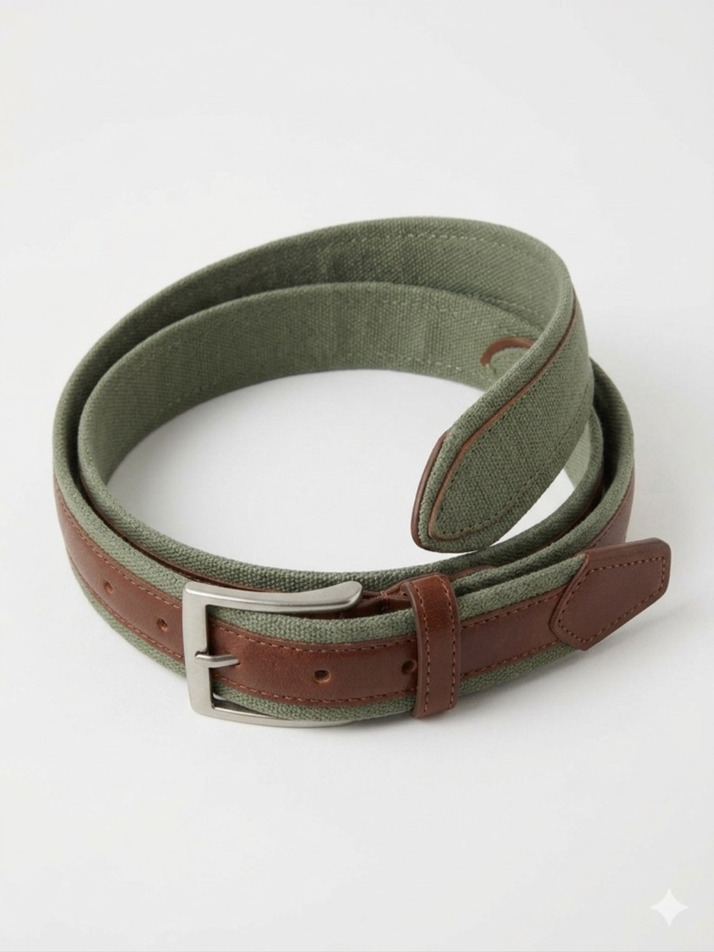 Officina Artigiana 40 Italia Preppy Genuine Leather Brwn/Gren Belt Made in Italy